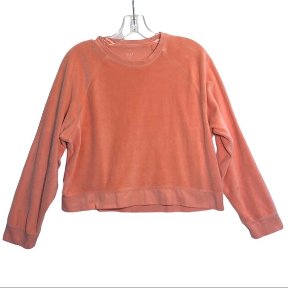GAP peach velour long sleeve sweatshirt top size small - Picture 9 of 9